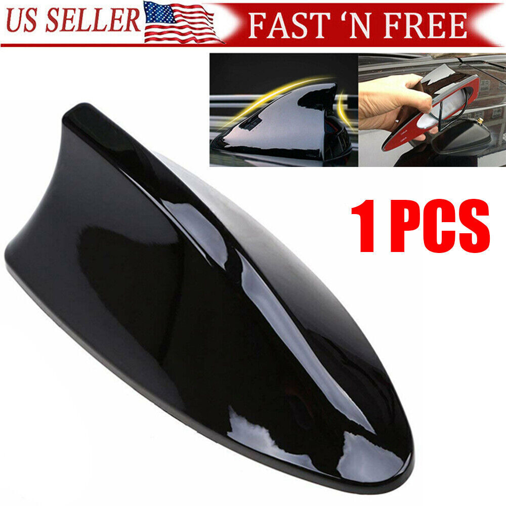 BLACK Universal Shark Fin Car Roof Antenna Radio FM/AM Signal Aerial Accessories