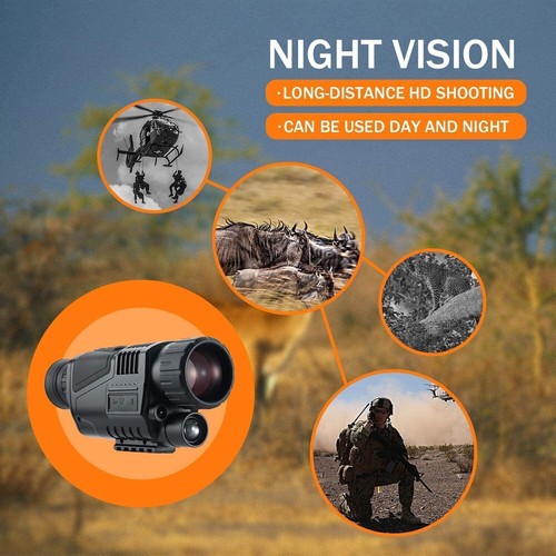 Hunting HD Night Vision Monocular Infrared 850nm Digital 5x Optical Zoom Camera - Picture 7 of 16