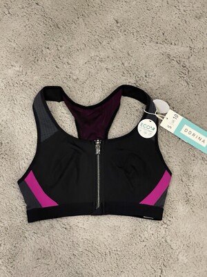 Dorina Pink And Black Sports Bra UK 10