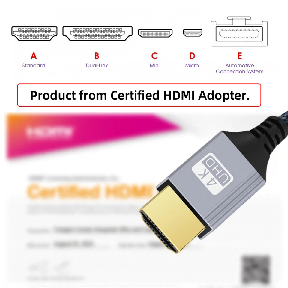 HDMI 2.0 Stecker auf HDMI Typ-A Mini HDMI Typ-C Micro HDMI Typ-DMale K 60hz Kabel - Bild 4 von 4