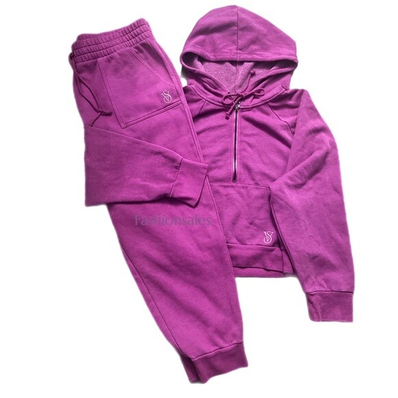 Victorias Secret Cozy Comfy Fleece Tracksuit Hoodie Jogger Set