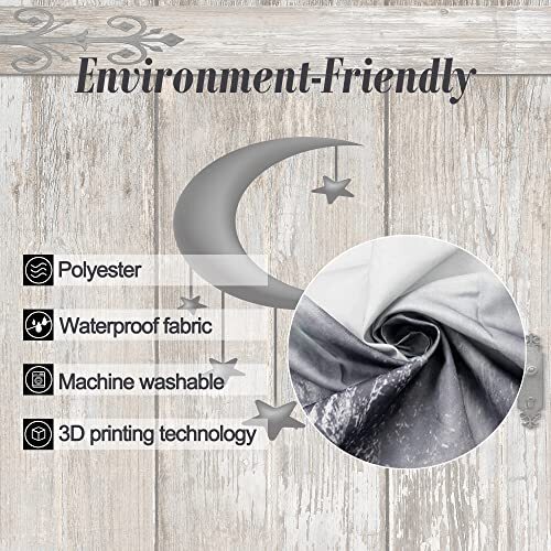 Rv Half Barn Shower Curtain 36Wx72H Inch Small 36Wx72H(Stall) Moon Star Door - Picture 5 of 6