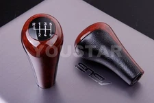 UNICUS 1x MT Gear Knob 6 Speed LEATHER & BURL WOOD Effect for BMW 1 3 5 Series