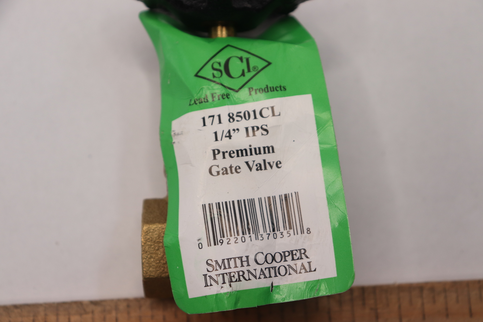 SCI Non-Rising Stem Gate Valve Brass 1/4" 1718501CL