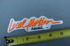 LOCAL MOTION Hawaii Surfboards Aloha Neon Orange 80s LM1 Vintage Surfing STICKER