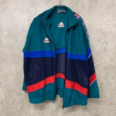 Rare 90s Kappa FC Barcelona Velour Embroidered Track Jacket L made
