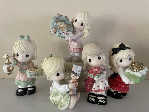 Lot of 5 Precious Moments Annual Figurines 2002, 2010, 2012, 2016,2017 Excellent