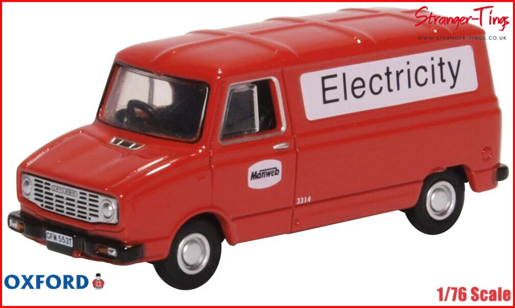 VANS Oxford Diecast Leyland Sherpa Van Manweb Electricity OXF 76SHP008