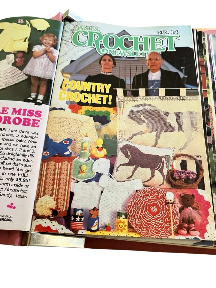 Annie's крючком информационный бюллетень, маленький, 12 выпусков официальный переплет I3-24 1985-1986 винтажный - Изображение 4 из 4