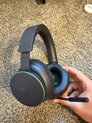 Microsoft Xbox Wireless Over-Ear Gaming Headset w/ Boom Mic, Black/Green