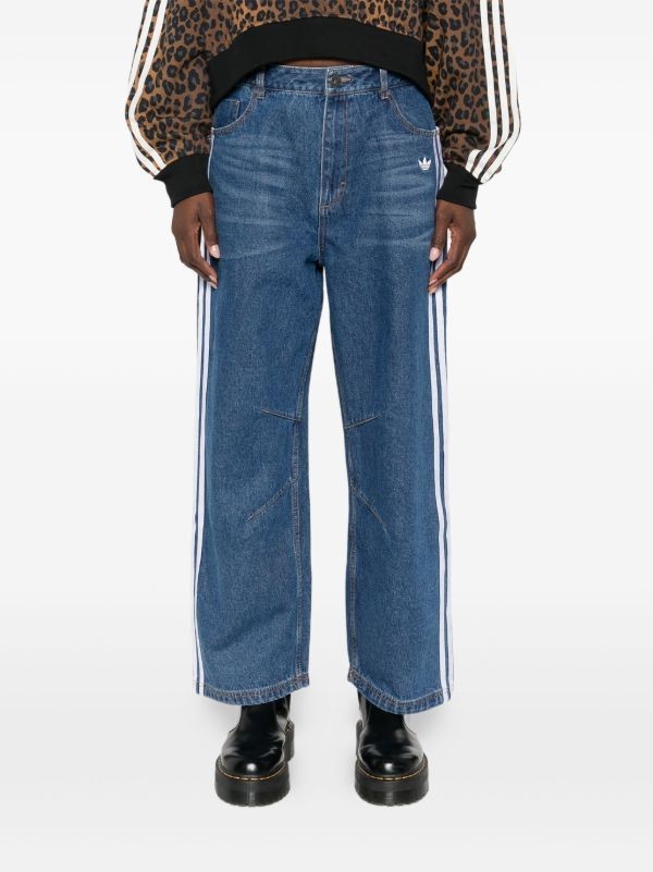 Adidas Originals Baggy GFX Star Graphics Denim Pants Jeans Womens