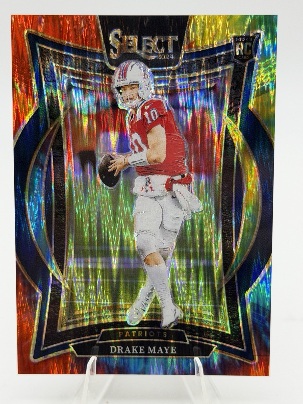 2024 Panini Select - Concourse Drake Maye #27 Tie-Dye Prizm Shock /25 (RC)