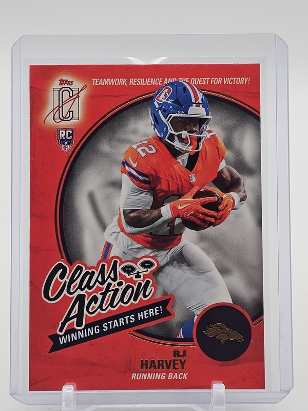 RJ HARVEY 2025 TOPPS SIGNATURE CLASS ROOKIE CLASS ACTION #CA-10 BRONCOS RC Q5830