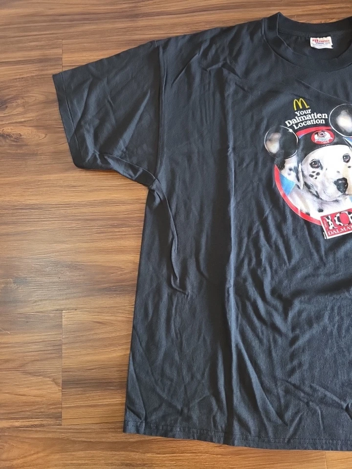 Camiseta De Colección Hanes McDonalds Disney 101 Dálmatas Película Promo Rara Negra XXL Foto 2 de 4