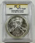 2005 $1 American Silver Eagle PCGS GEM BRILLIANT UNCIRCULATED 1oz Bullion Coin