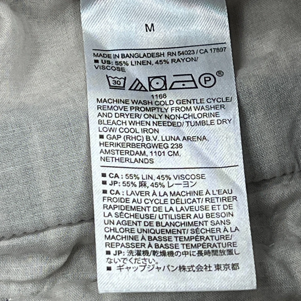 Banana Republic Pants Womens Medium Linen Stripe Pleated Wide Leg Crop Lagenlook - Image 4 of 4