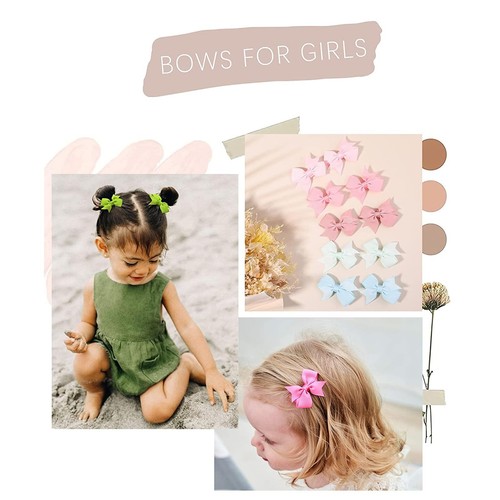 2" Baby Hair Clips Fully Lined Bows Tiny Alligator Clips for Infants and Todd... - Picture 4 of 9