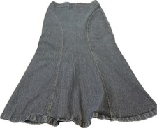 Bisou Bisou Denim Maxi Skirt Size 8 Mermaid Boho Stretch