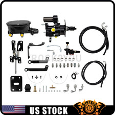 Black Hydro Brake Booster Master Cylinder Bracket Fits Dodge A B E Hoses