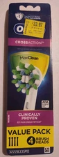 *4 PACK* Oral-B Cross Action MaxClean 4 Replacement Brush Heads CROSSACTION New