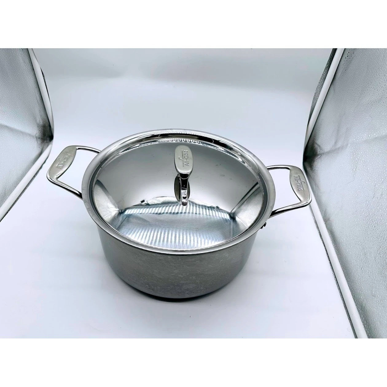 All-Clad Stainless Steel 8 Quart Stockpot with Lid Tri-Ply Bonded Induction USA