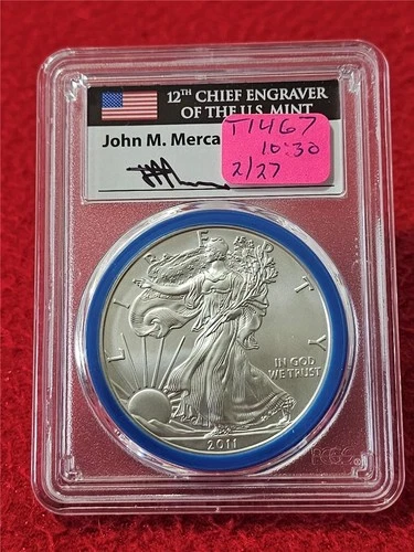 2011-W American Silver Eagle ASE $ STRK AT WEST POINT PCGS SP 70 MERCANTI #T1467