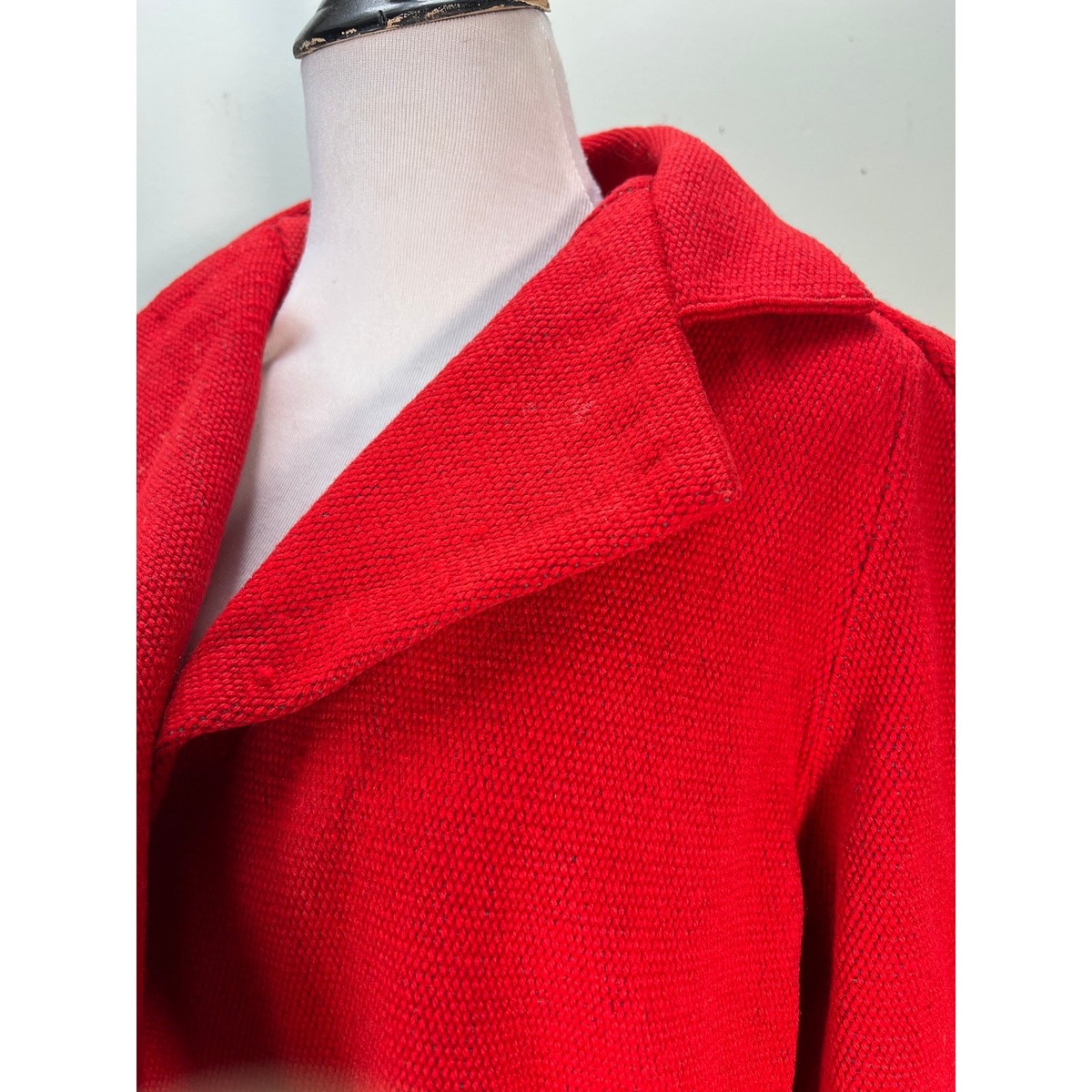 Chimayo Vintage Jacket Medium Red Hand Woven Wool Southwest Tribal