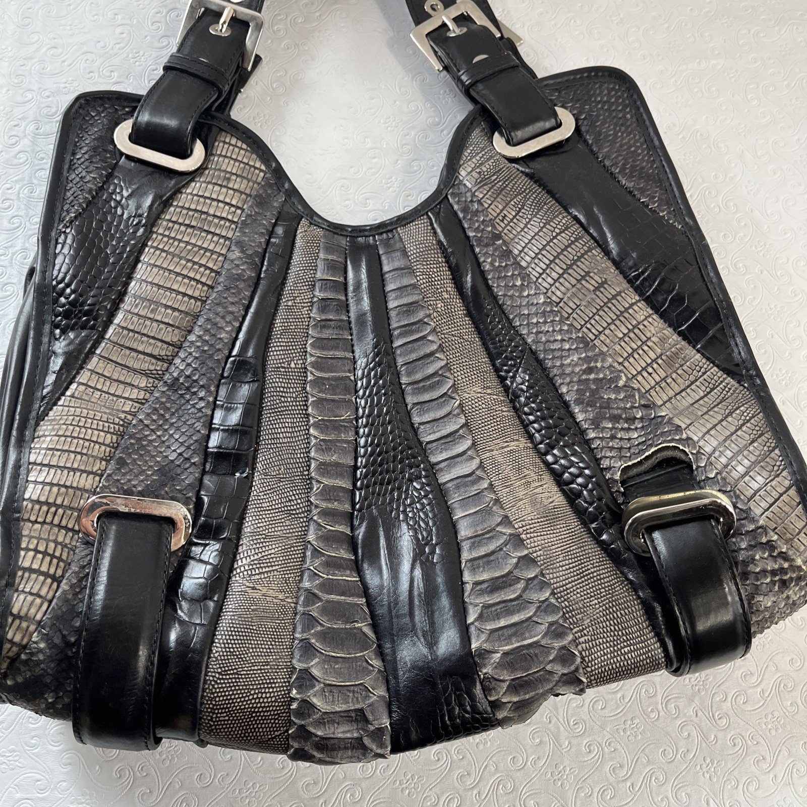 Stuart Weitzman Leather Patchwork Handbag Shoulde… - image 6