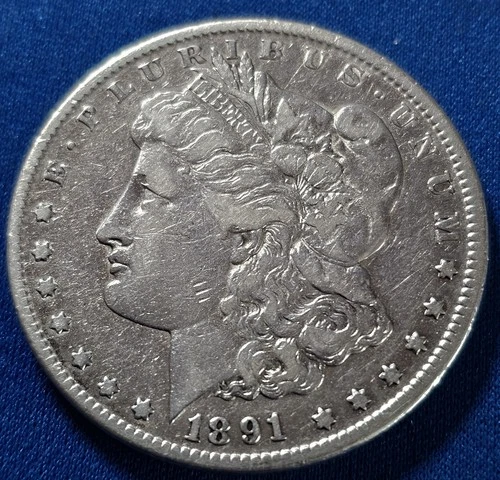 A 1891-CC $1 MORGAN SILVER ONE DOLLAR