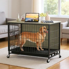Large Dog Crate Furniture Heavy Duty Wooden Kennel Cage