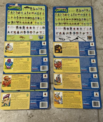 Vintage TMNT File Card Lot of 8 Wyrm Usagi Walkabout Tokka Wingnut Triceration