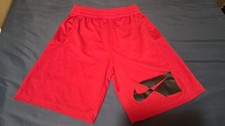 Nike Boys Red Basketball Shorts, Logo, Size Large 10-12