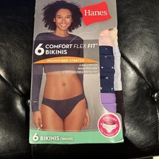Hanes Comfort Flex Fit Bikinis 6 Pack 2XL Size 9