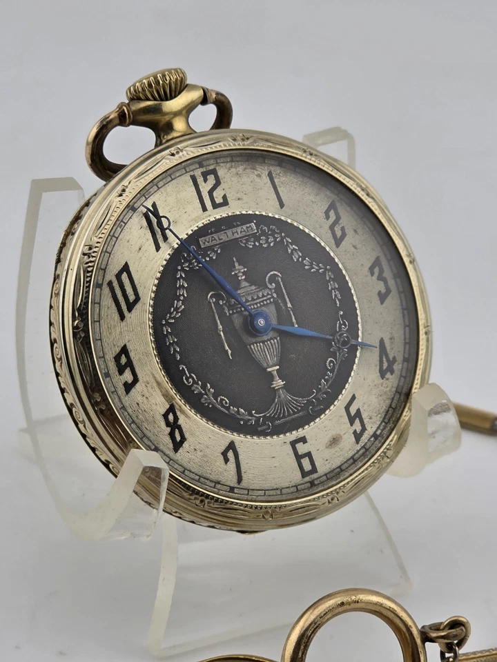 Reloj de Bolsillo Waltham 15J 1918 Esfera Urna Fahys Bristol Estuche GF Funciona Muy bien Foto 2 de 4