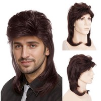 70Er 80Er Vokuhila PerüCke Herren Mullet PerüCke MäNner Haare Beweig RöTlichb...