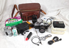 CLEAN  Minolta XG-1 35mm Film Camera  135mm Lens  Vtg Film  Flash  Extras