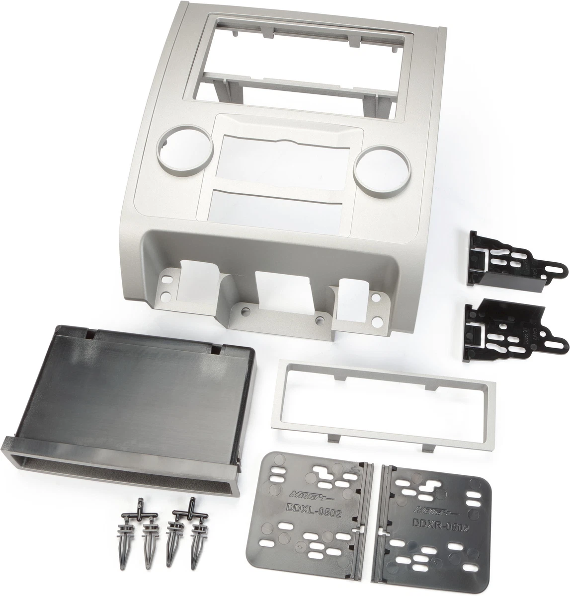 Kit De Instalación Doble DIN Para Coche – Marco De Montaje Universal De Metal Para Radio Estéreo 2 DIN – Incluye Soportes Y Tornillos