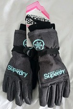 Damskie rękawiczki narciarskie Superdry szaro-niebieskie rozmiar M/L