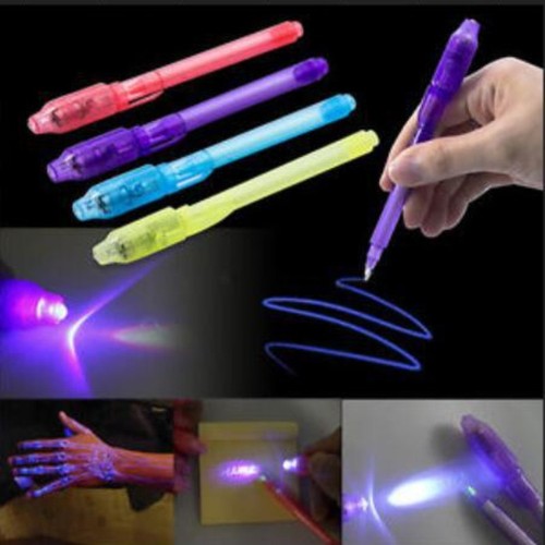 Invisible Ink Pen UV Light Spy Pens 4 Pack Secret Message Party Fun Kids Gift Au - Picture 7 of 8