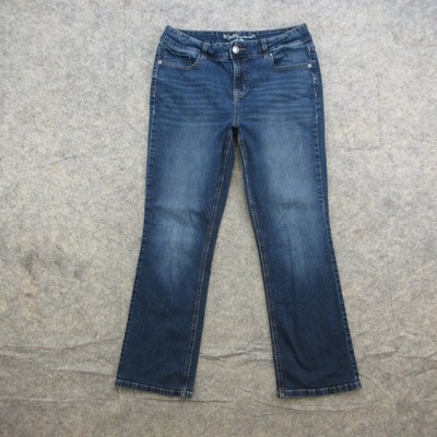 m jeans by maurices Women's Blue Wash Size 14 Regular Mid-Rise Bootcut Stretch