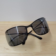 Esprit ET18219 Rimless Shield Sunglasses Black Gray 115mm UV Category 3 Vintage