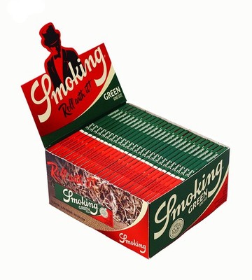 1 Box (50x) Smoking Green Grün King Size Papers Hanf Longpapers