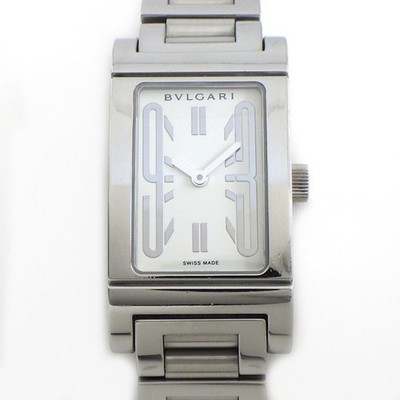 Bulgari BVLGARI Rettangolo RT39S Rectangular Watch White Dial SS Quartz From Jap