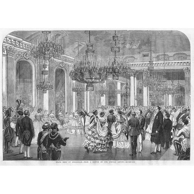 SCHWEDEN Ein Staatsball in Stockholm - Antiker Druck 1860