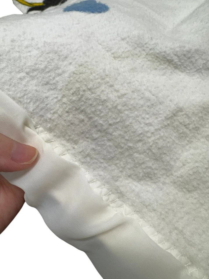 Manta bebé vintage Dundee Disney algodón con ribete satinado Mickey Minnie Mouse EE. UU. Foto 4 de 4