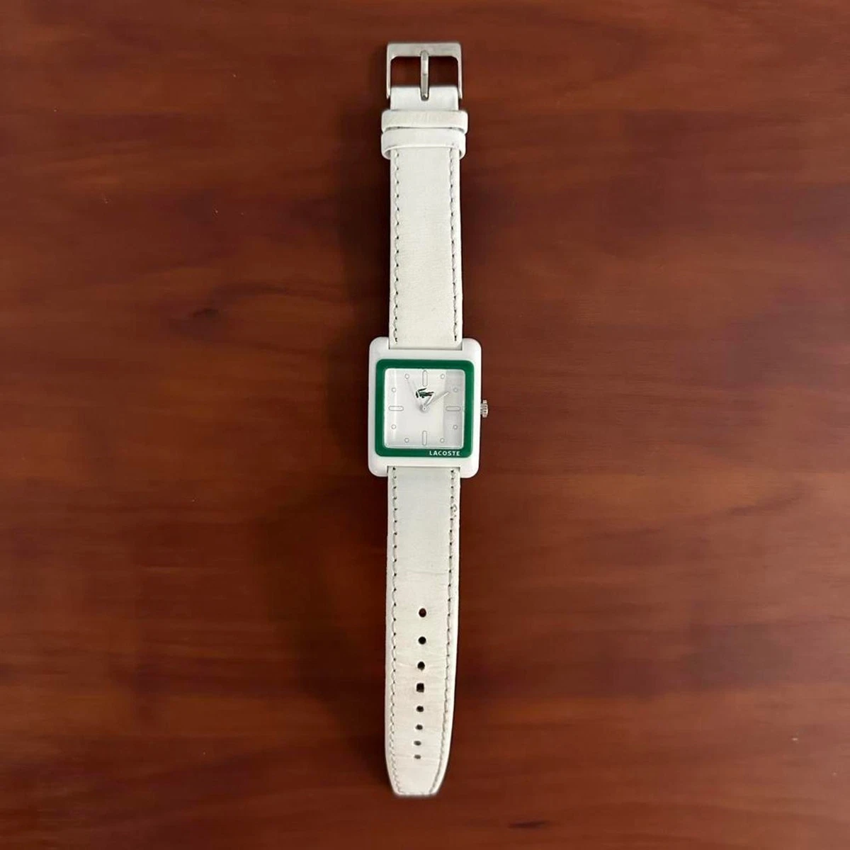 Y2k Lacoste White Leather Watch Lacoste.12.12 White Silicone Strap Watch - Watches & Jewelry  main image 4