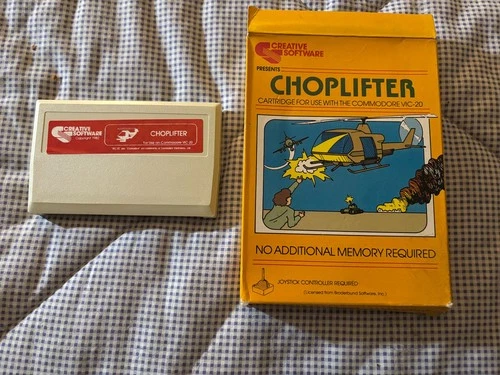 Choplifter Vintage Computer Game Cartridge for Commodore VIC-20 w Box!