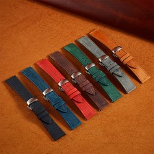 Quality Crazy Horse Frosted Genuine Leather Watch Strap Quick Release18mm-24mm