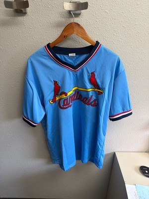 Vintage St. Louis Cardinals Powder Blue V-Neck Mesh Jersey