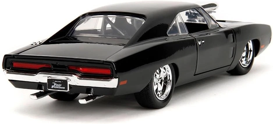 FAST FURIOUS Modello DODGE CHARGER 1970 Nera Lucida DOM 22cm 1:24 Originale JADA - Immagine 2 di 4